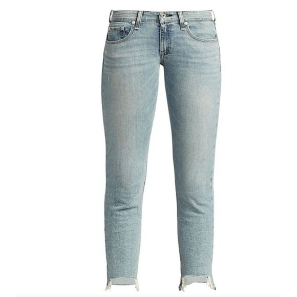 Rag & Bone Women’s Low-Rise Slim Boyfriend Thunderbird Denim Jeans Blue - Picture 5 of 11